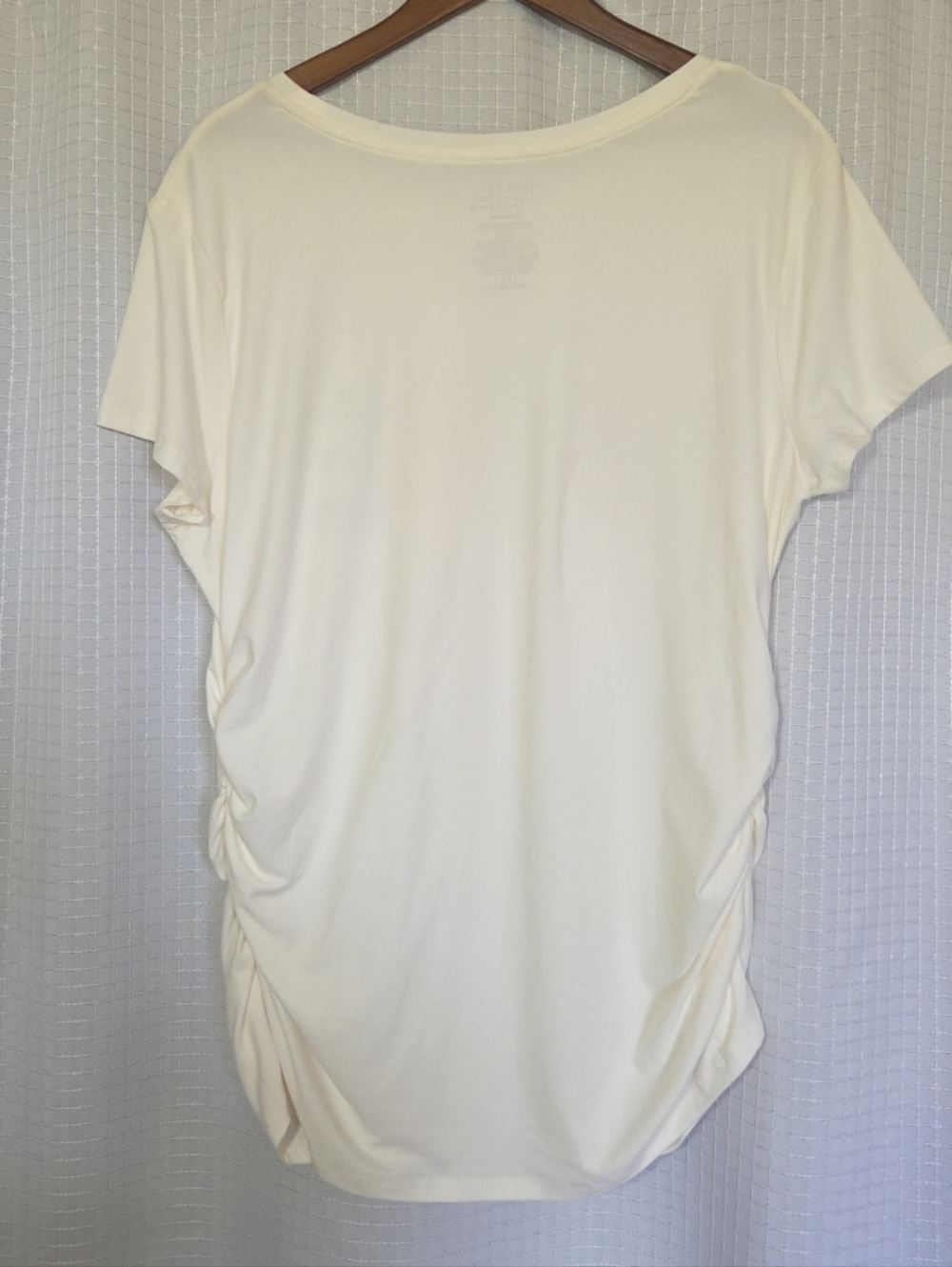 Time and Tru Maternity T Shirt "Bebe" Stretchy Ruching Cream Women's XL 16-18 - Picture 5 of 8